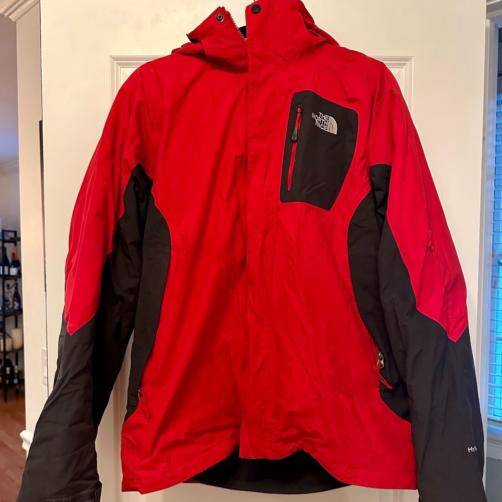 Men’s red and black ski jacket